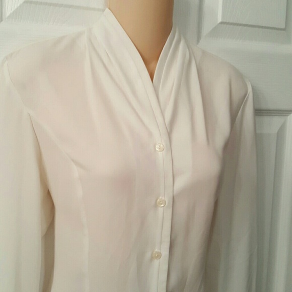 Fred David white blouse Size 6 - Picture 2 of 6